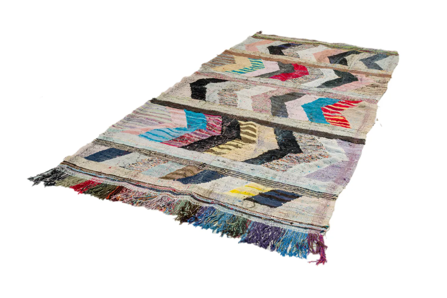 Alfombra Marroquí Bereber Boucherouite 155 x 305 cm