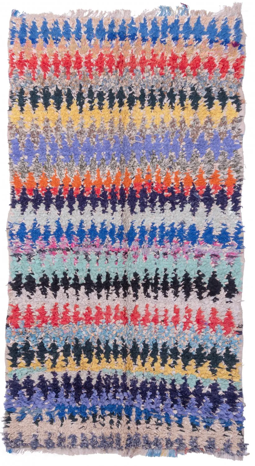 Alfombra Marroquí Bereber Boucherouite 230 x 125 cm