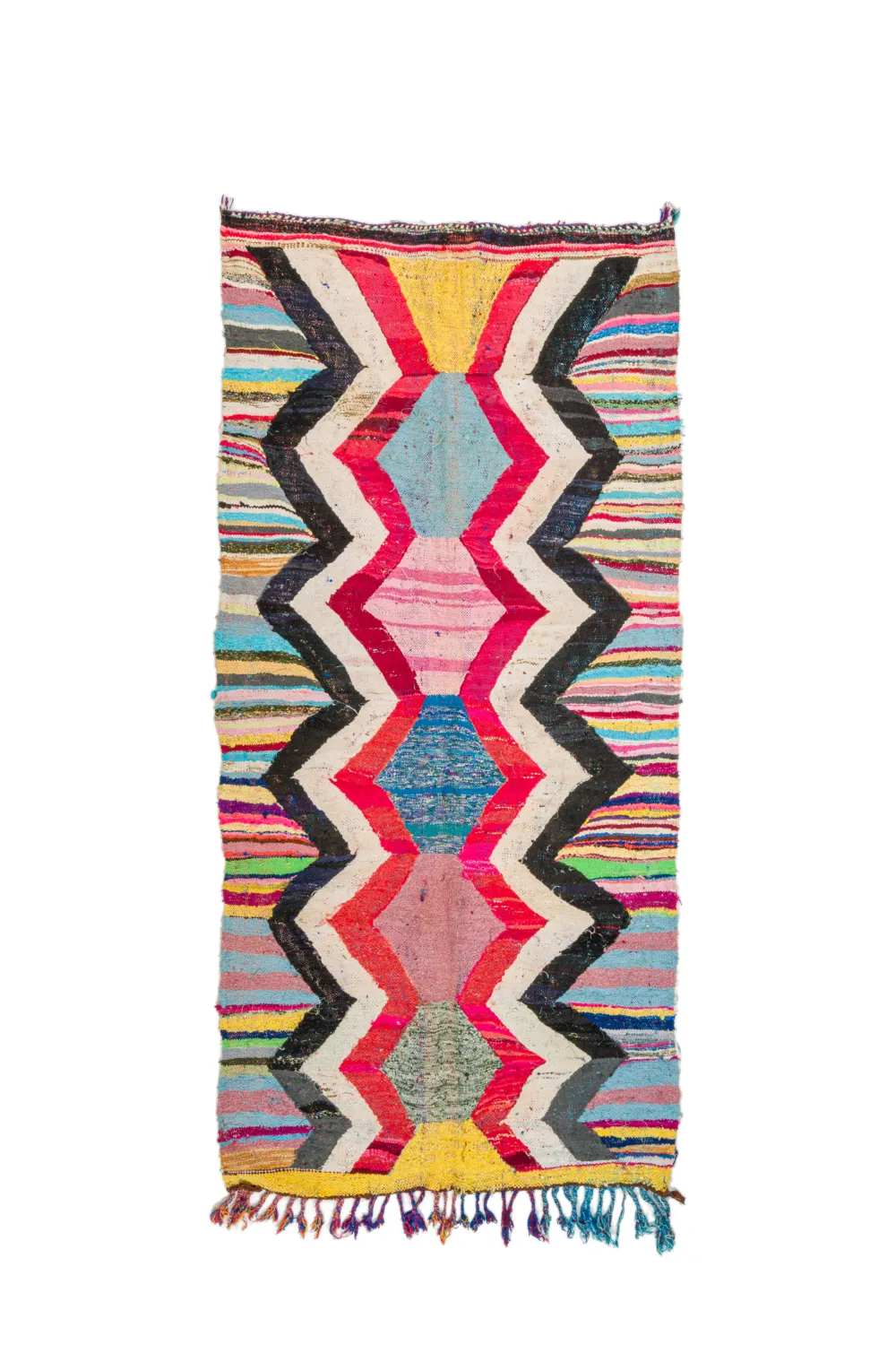 Alfombra Marroquí Bereber Boucherouite 125 x 265 cm
