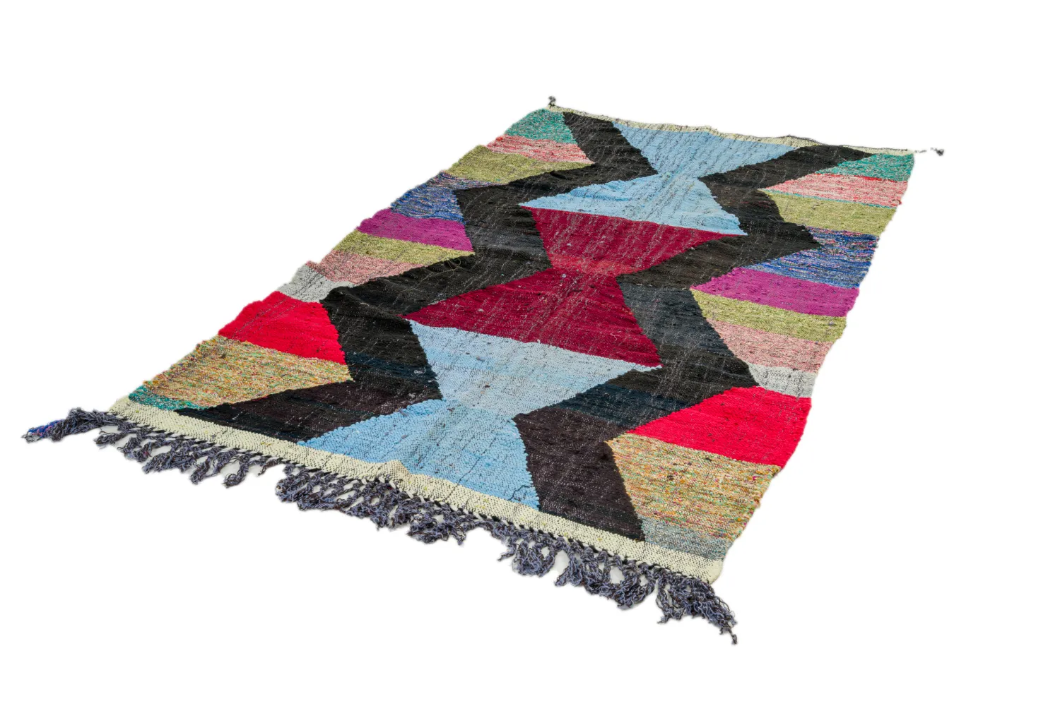 Alfombra Marroquí Bereber Boucherouite 135 x 240 cm
