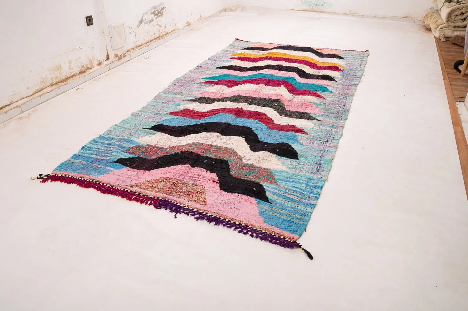Alfombra Marroquí Bereber Boucherouite 150 x 310 cm