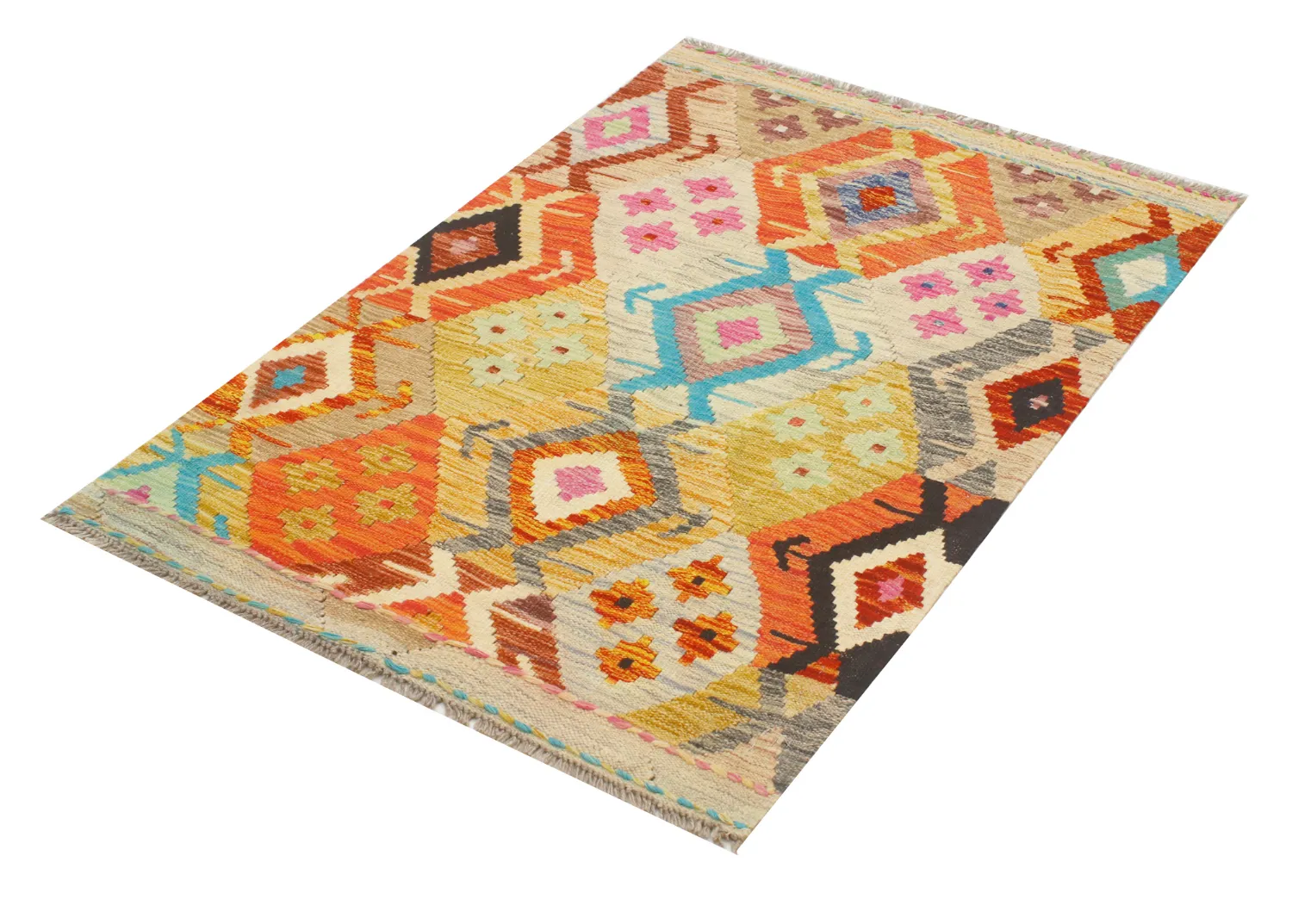 Alfombra Oriental - Vegi Kelim Hand Woven - 86 x 125 cm