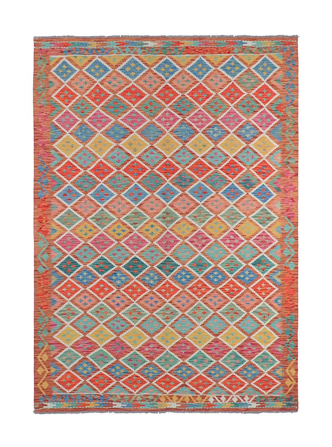 Alfombra Oriental - Vegi Kelim Hand Woven - 202 x 294 cm