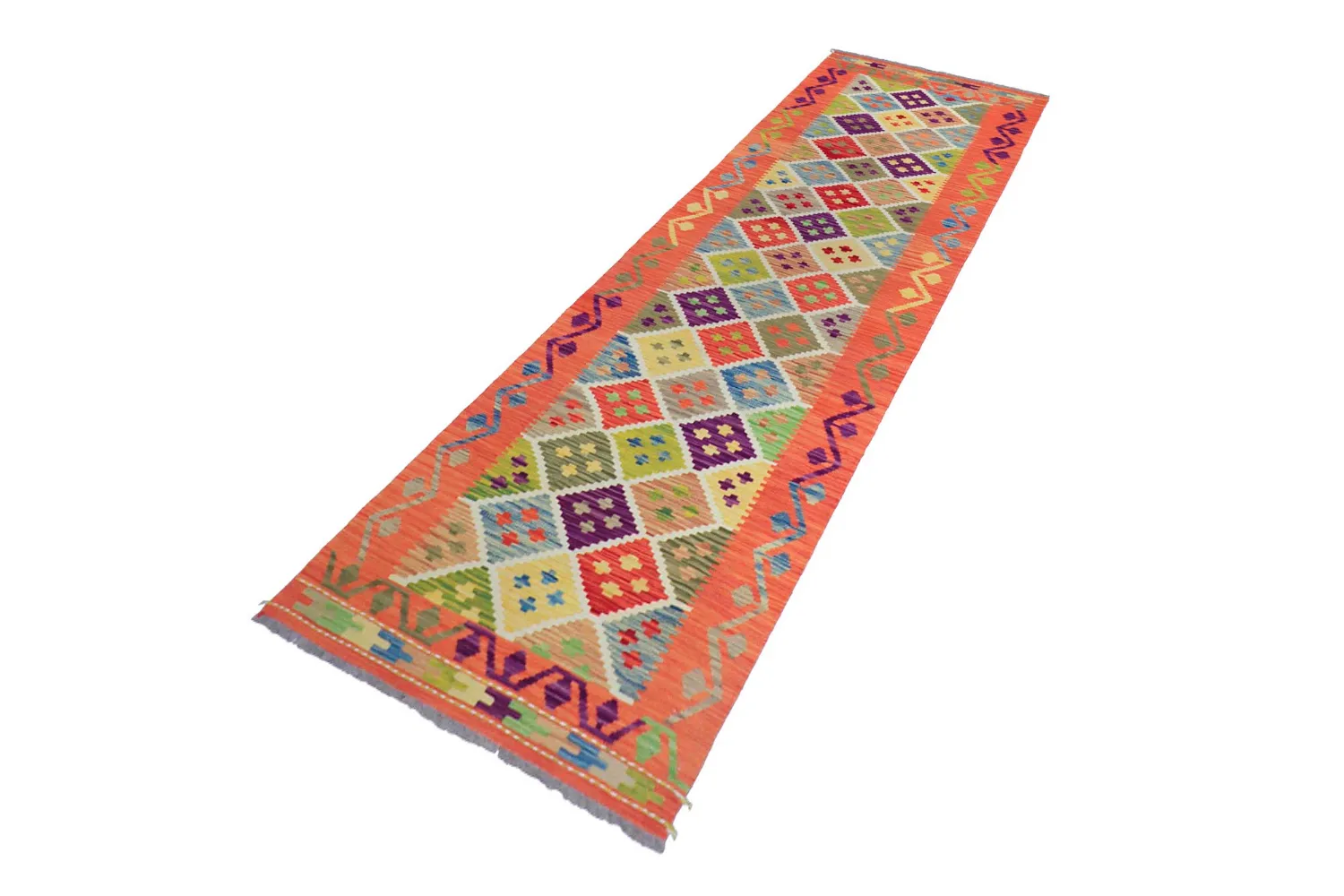 Alfombra Oriental - Vegi Kelim Hand Woven - 79 x 298 cm