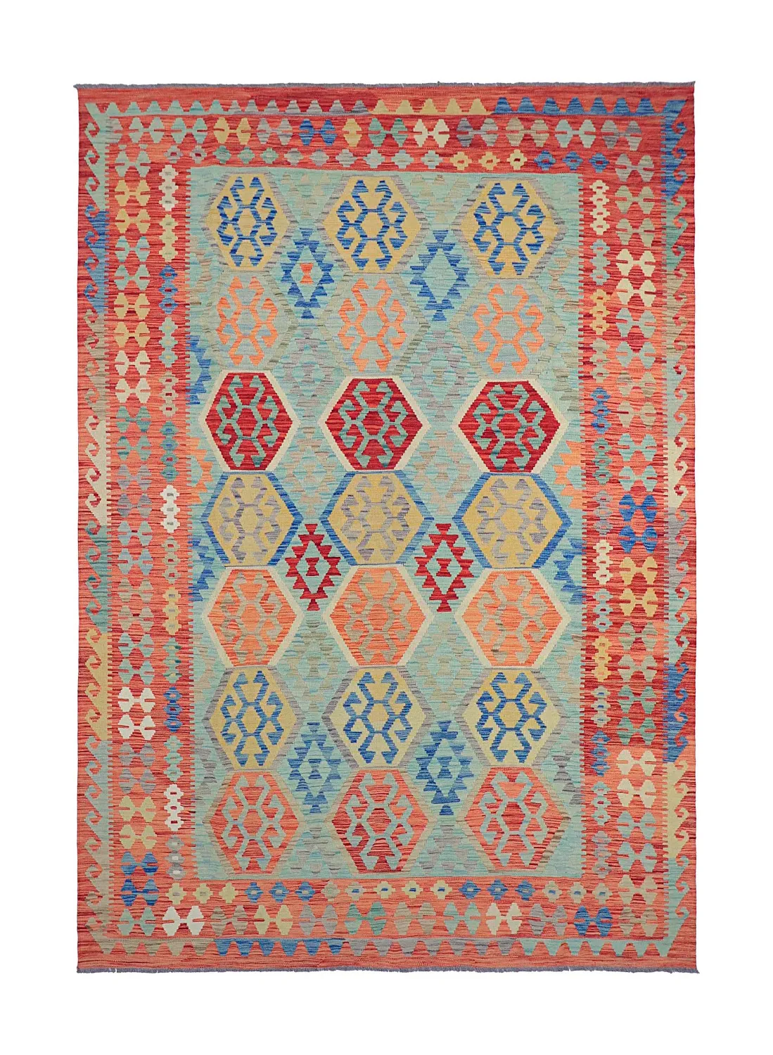 Alfombra Oriental - Vegi Kelim Hand Woven - 196 x 292 cm