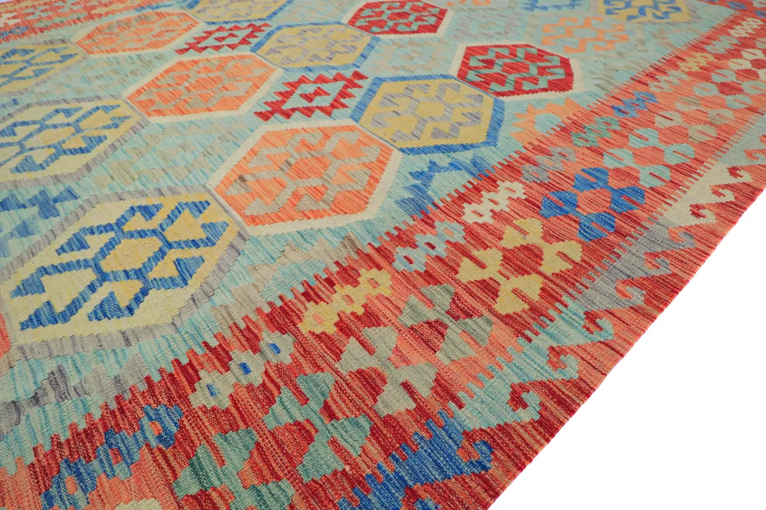 Alfombra Oriental - Vegi Kelim Hand Woven - 196 x 292 cm