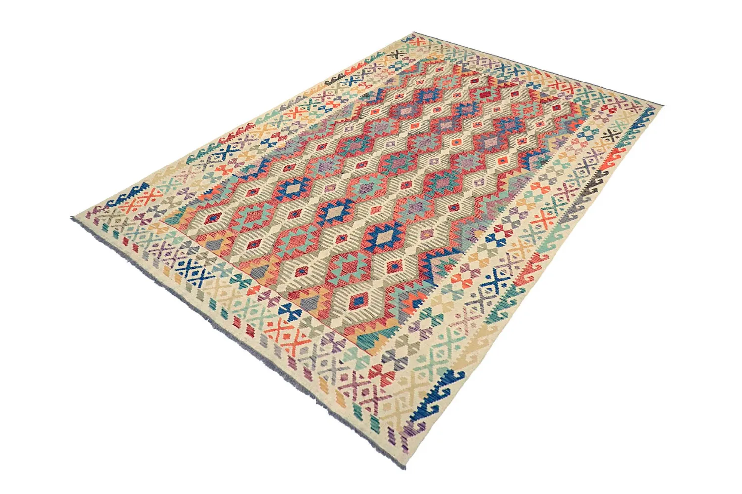 Alfombra Oriental - Vegi Kelim Hand Woven - 202 x 293 cm