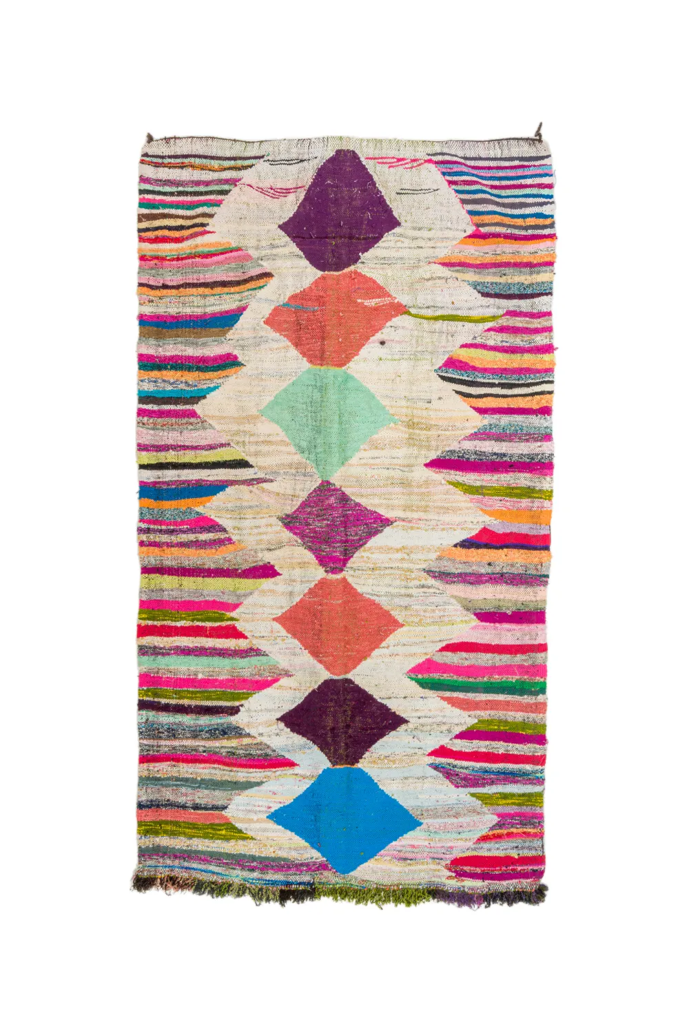 Alfombra Marroquí Bereber Boucherouite 140 x 255 cm