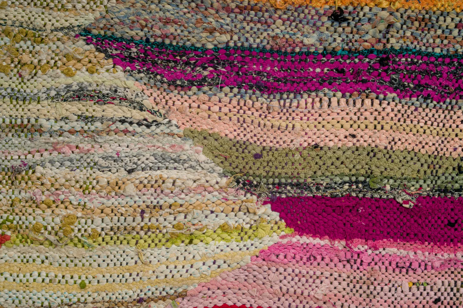 Alfombra Marroquí Bereber Boucherouite 140 x 255 cm
