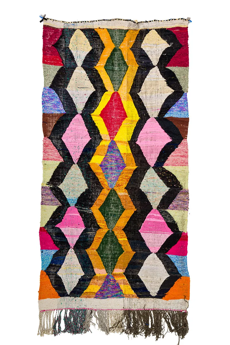 Alfombra Marroquí Bereber Boucherouite 150 x 305 cm