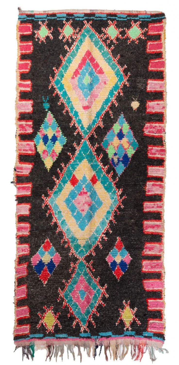 Alfombra Marroquí Bereber Boucherouite 330 x 140 cm
