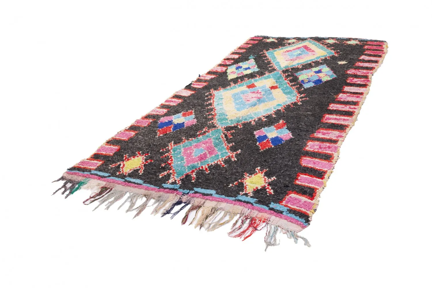 Alfombra Marroquí Bereber Boucherouite 330 x 140 cm