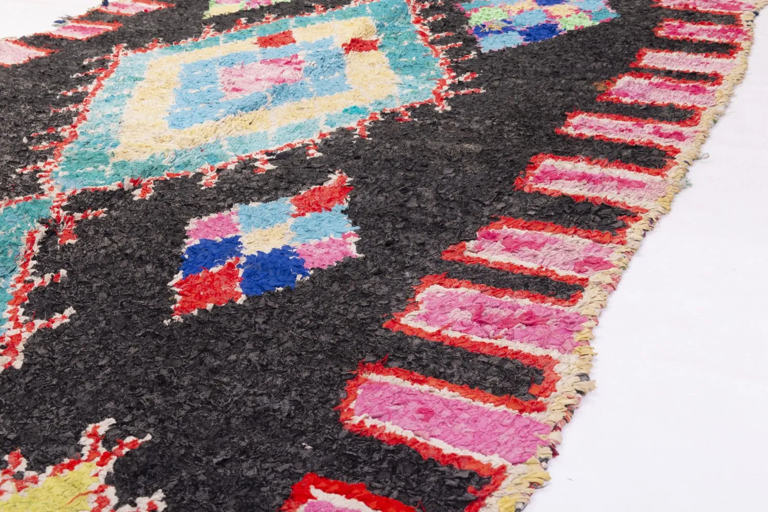 Alfombra Marroquí Bereber Boucherouite 330 x 140 cm