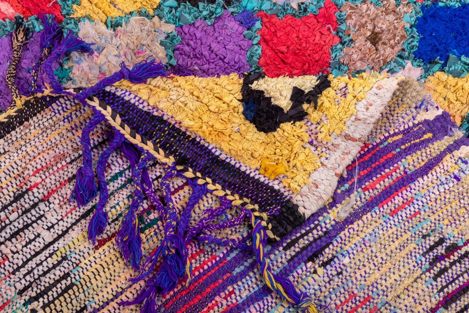 Alfombra Marroquí Berber Boucherouite 185 x 135 cm