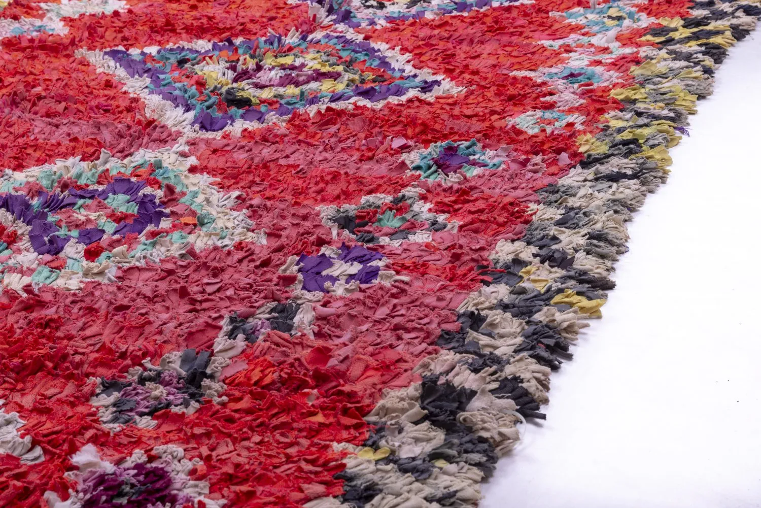 Alfombra Marroquí Bereber Boucherouite 220 x 125 cm