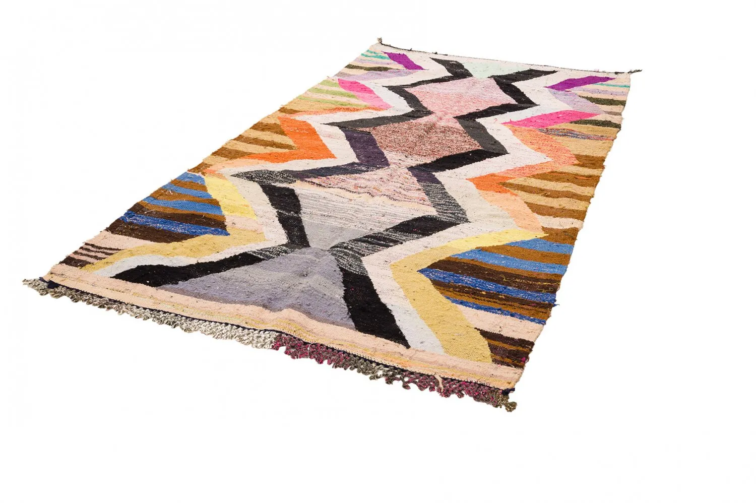 Alfombra Marroquí Bereber Boucherouite 155 x 275 cm