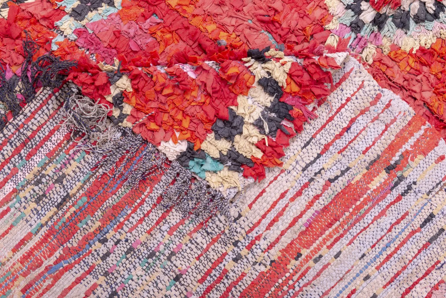 Alfombra Marroquí Bereber Boucherouite 265 x 150 cm