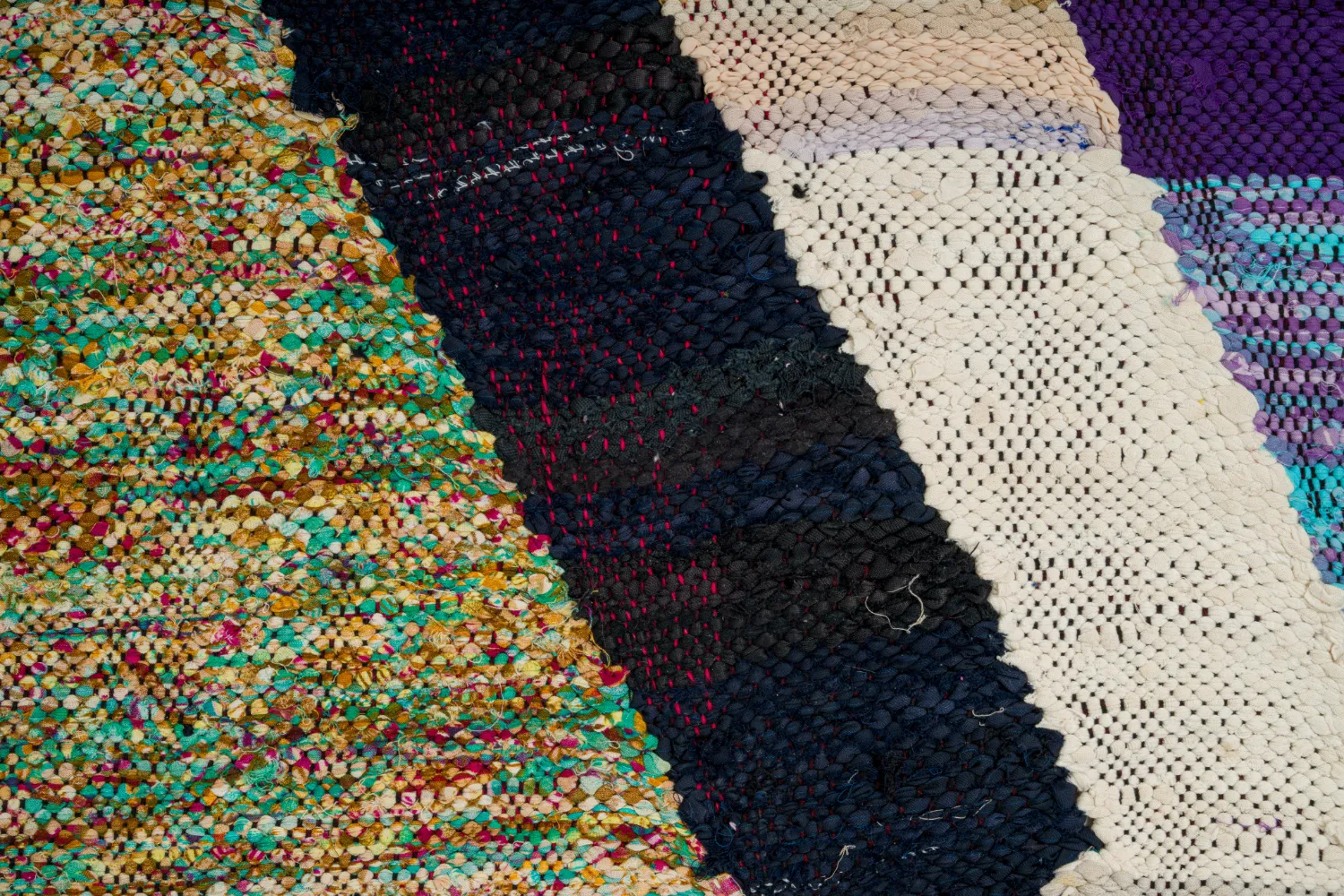 Alfombra Marroquí Bereber Boucherouite 135 x 255 cm