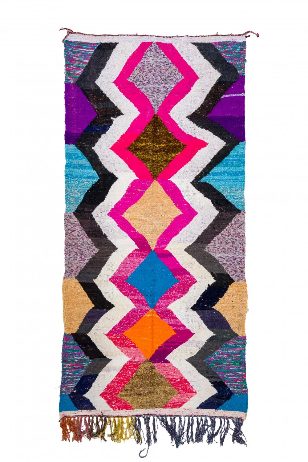 Alfombra Marroquí Bereber Boucherouite 120 x 265 cm