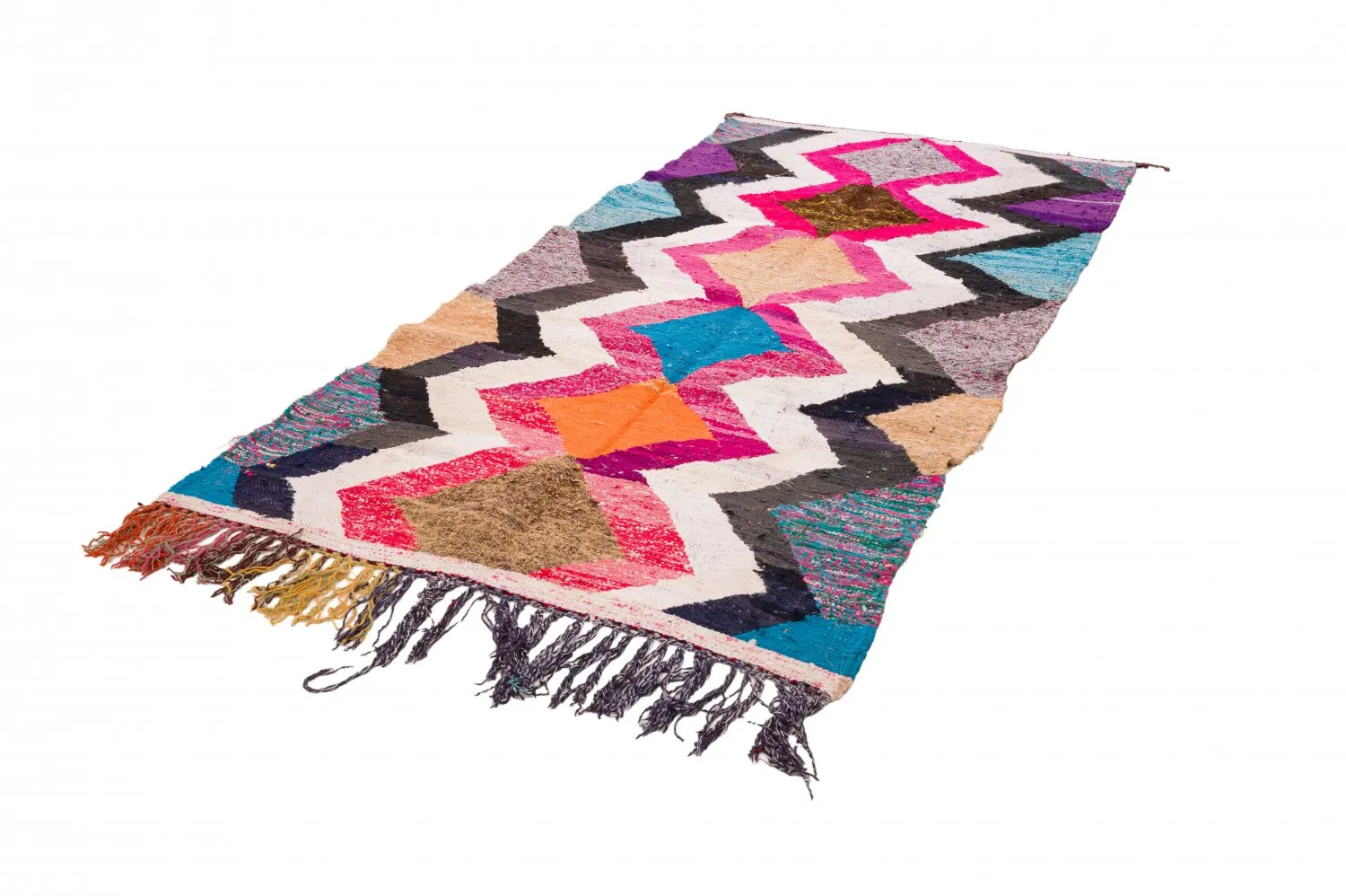 Alfombra Marroquí Bereber Boucherouite 120 x 265 cm