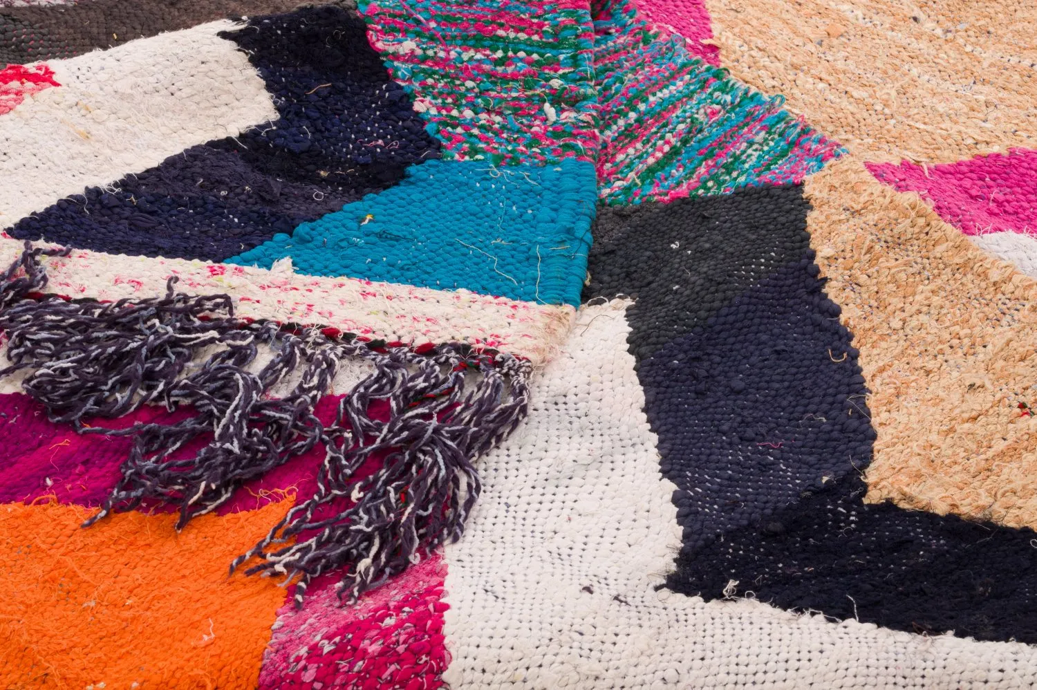 Alfombra Marroquí Bereber Boucherouite 120 x 265 cm