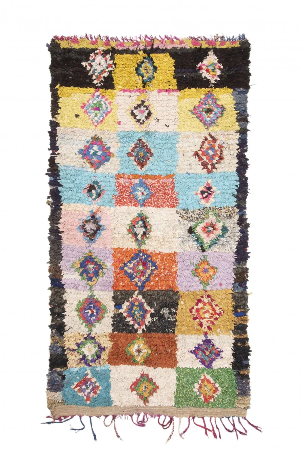 Alfombra Marroquí Bereber Boucherouite 260 x 135 cm
