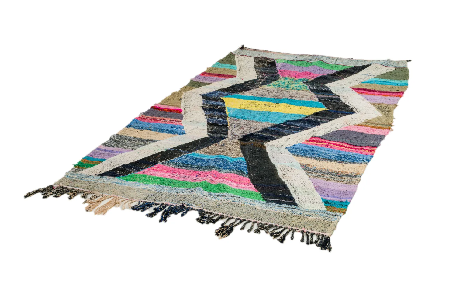 Alfombra Marroquí Bereber Boucherouite 130 x 220 cm
