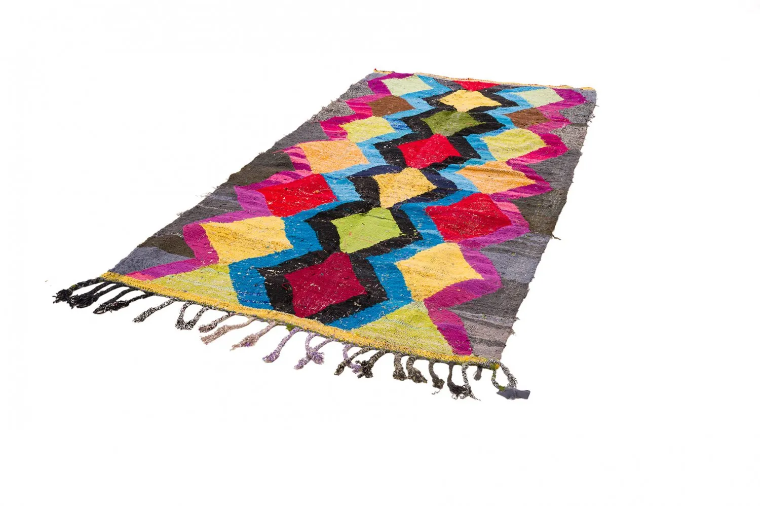Alfombra Marroquí Bereber Boucherouite 140 x 275 cm