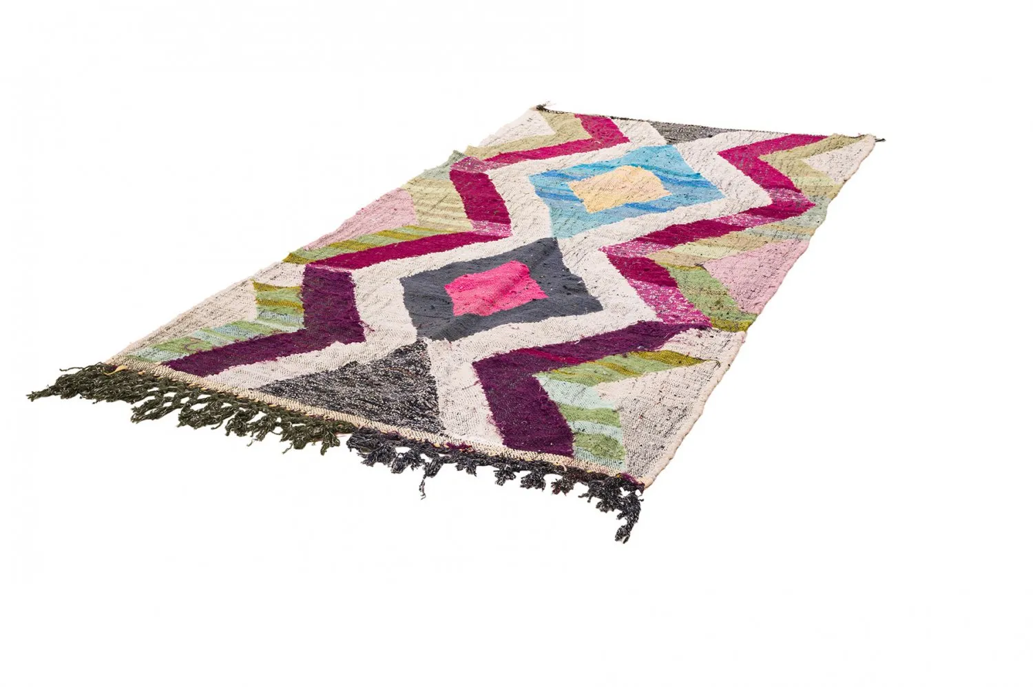 Alfombra Marroquí Bereber Boucherouite 130 x 240 cm