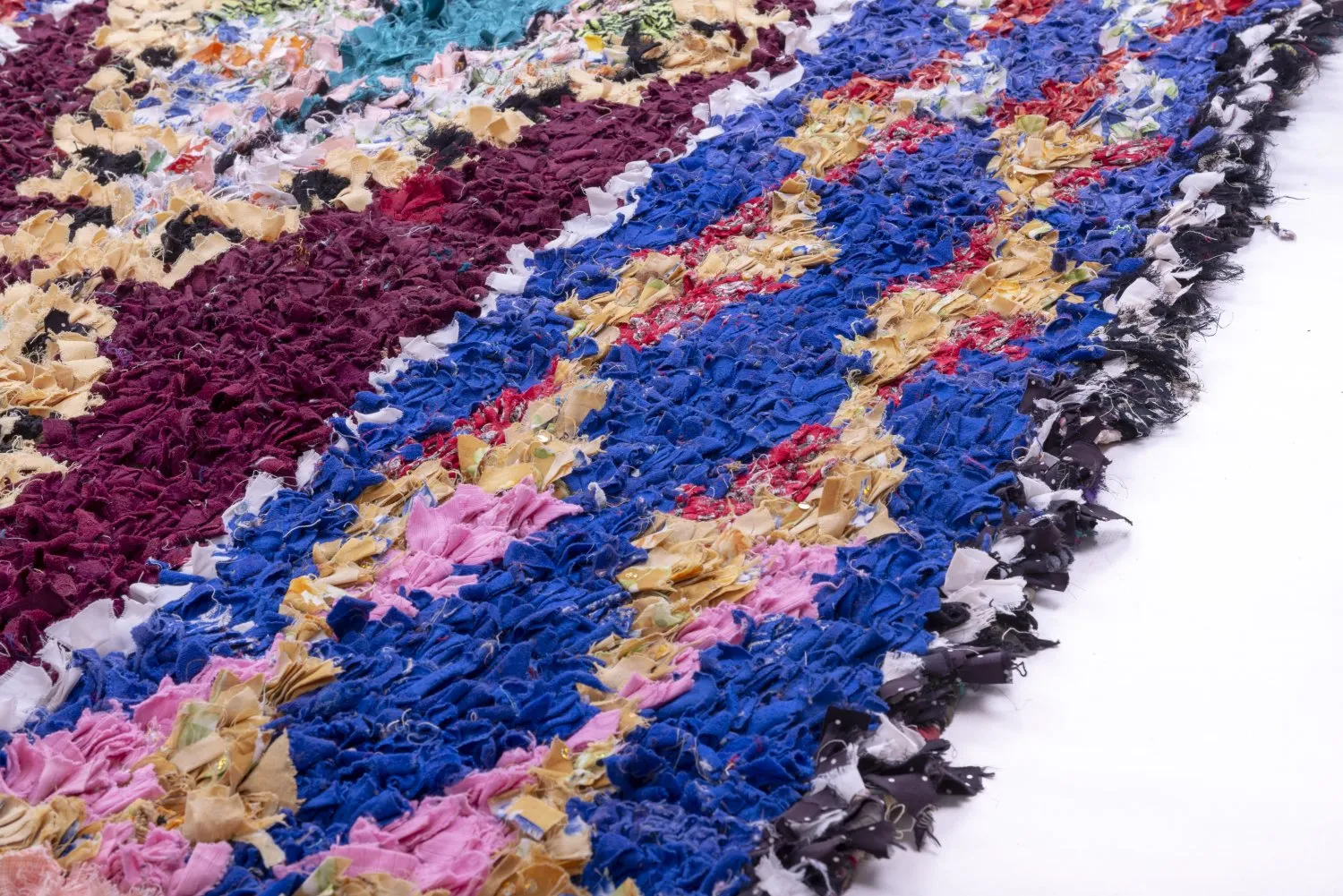 Alfombra Marroquí Bereber Boucherouite 245 x 135 cm