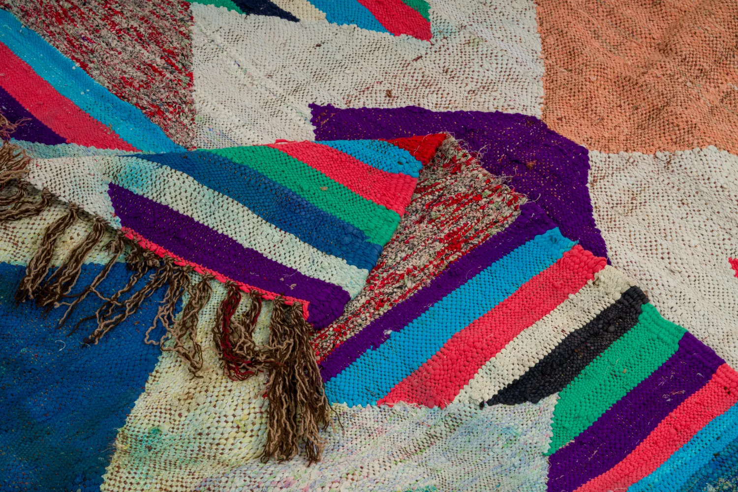 Alfombra Marroquí Bereber Boucherouite 130 x 230 cm