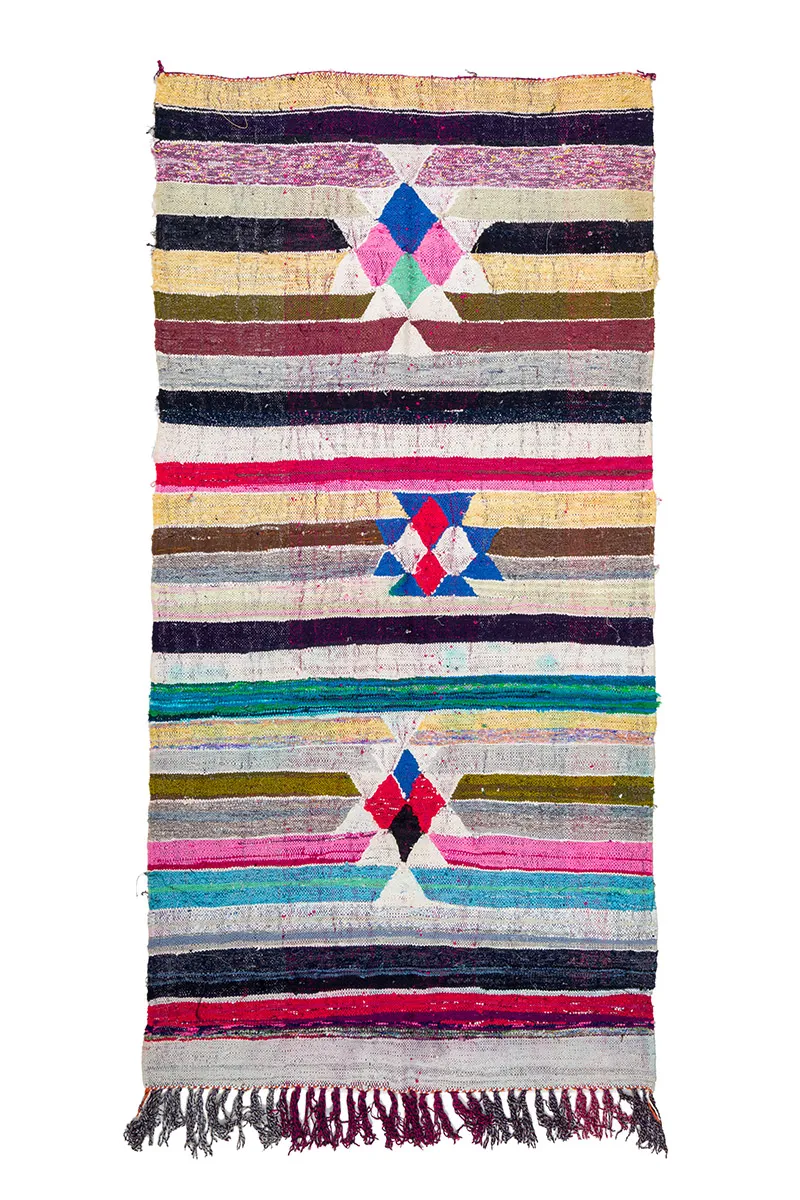 Alfombra Marroquí Bereber Boucherouite 145 x 295 cm