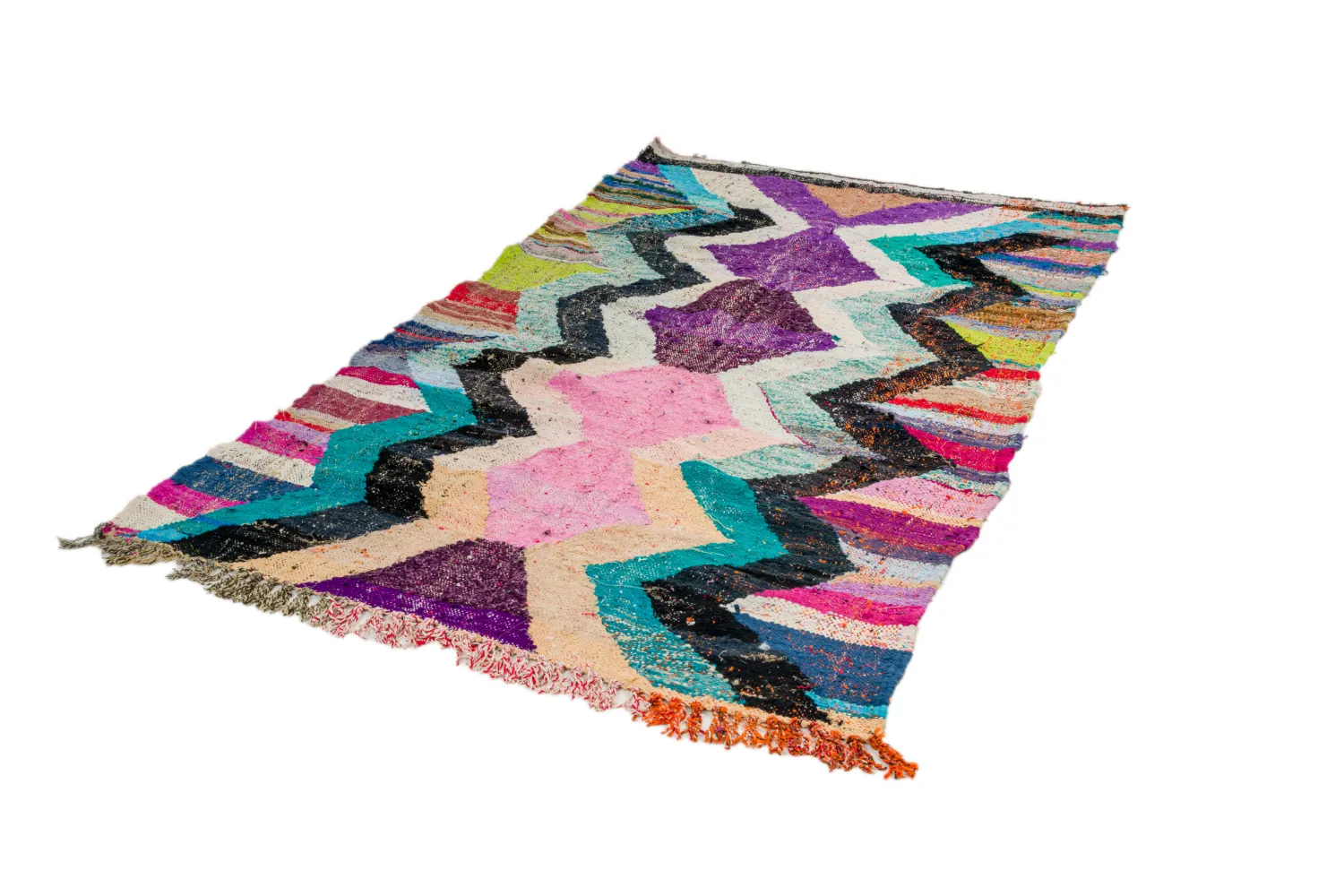 Alfombra Marroquí Bereber Boucherouite 130 x 235 cm