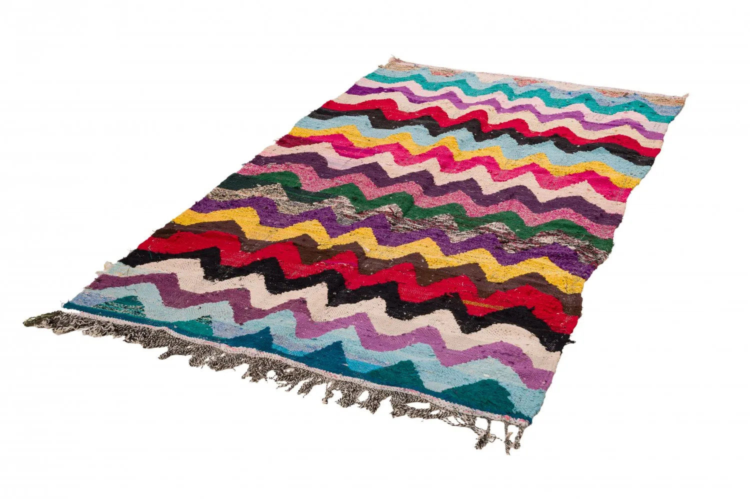 Alfombra Marroquí Bereber Boucherouite 125 x 235 cm