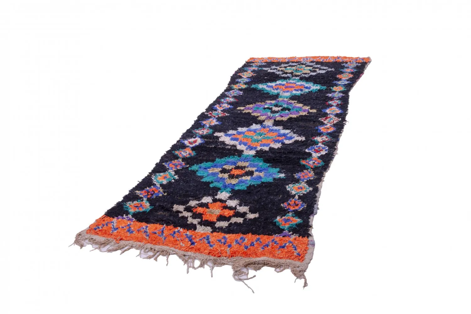 Alfombra Marroquí Bereber Boucherouite 330 x 115 cm