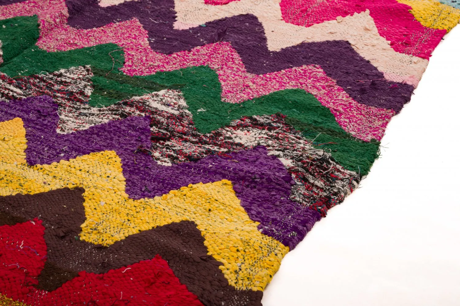 Alfombra Marroquí Bereber Boucherouite 125 x 235 cm