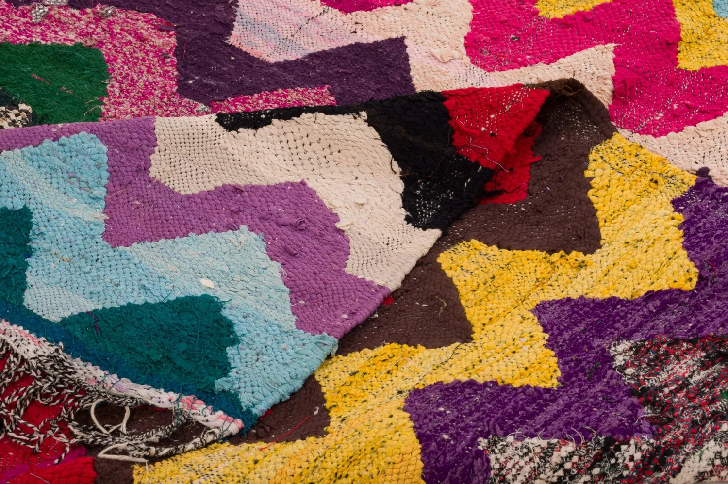 Alfombra Marroquí Bereber Boucherouite 125 x 235 cm