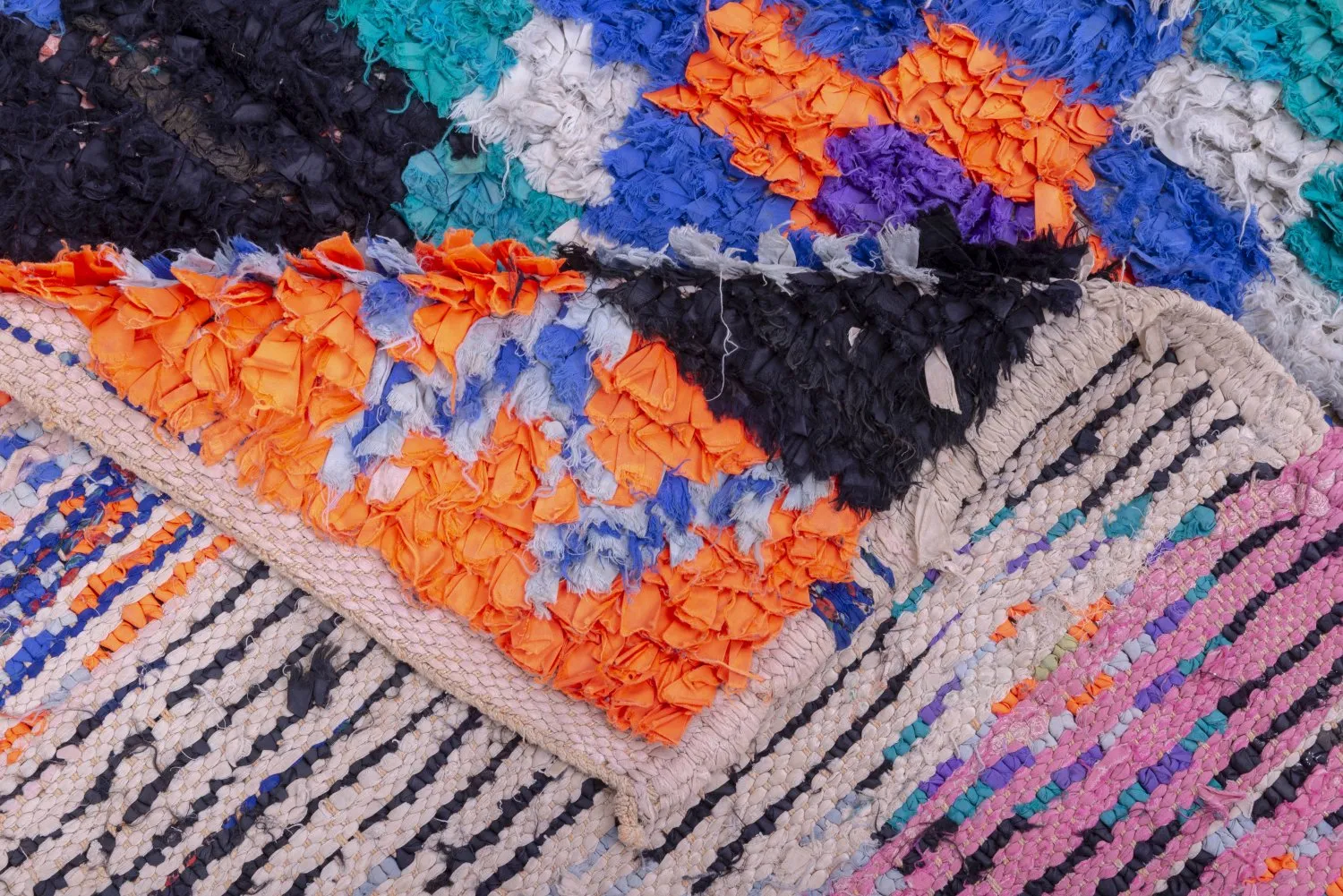 Alfombra Marroquí Bereber Boucherouite 330 x 115 cm
