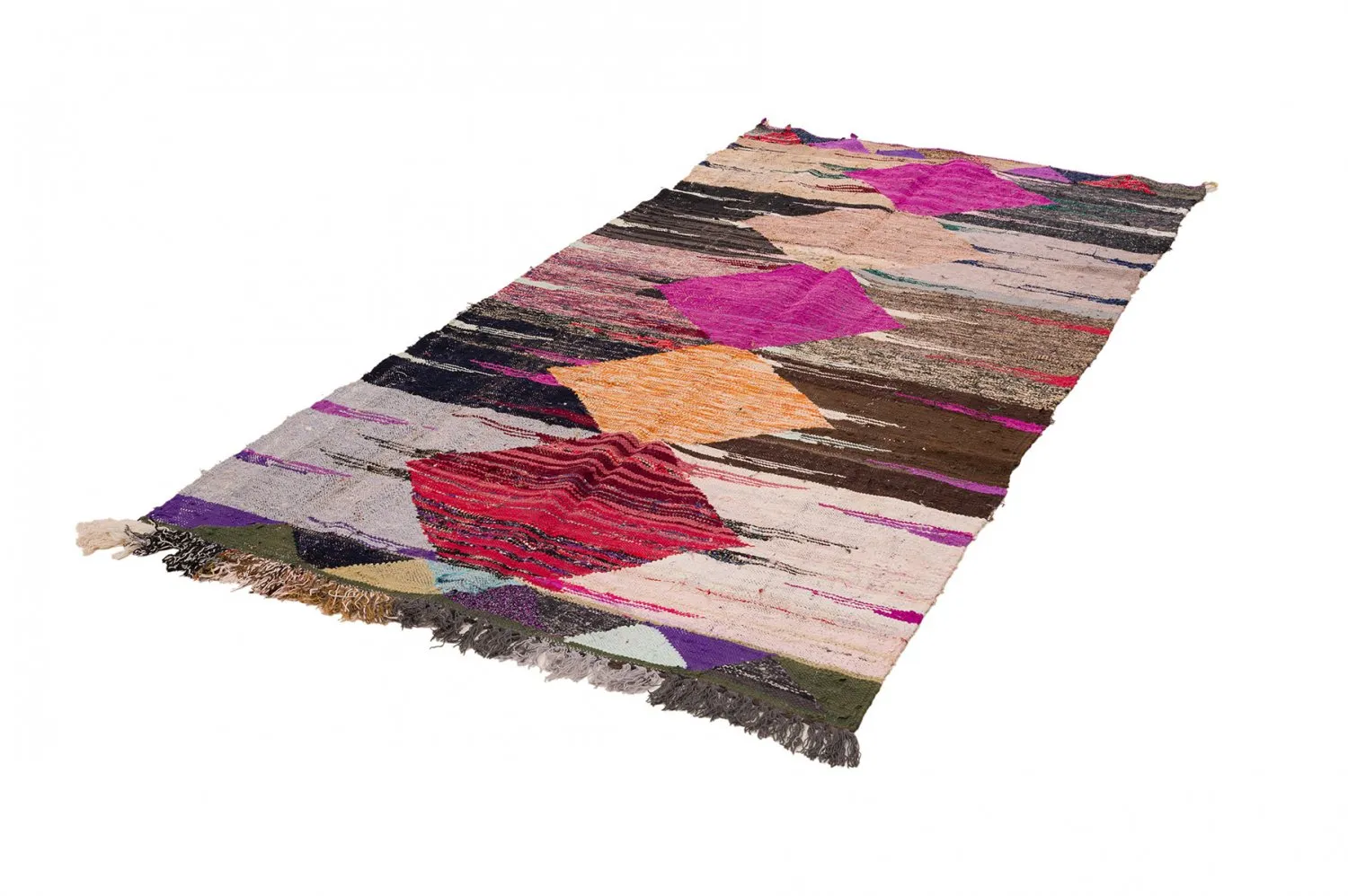 Alfombra Marroquí Bereber Boucherouite 130 x 275 cm