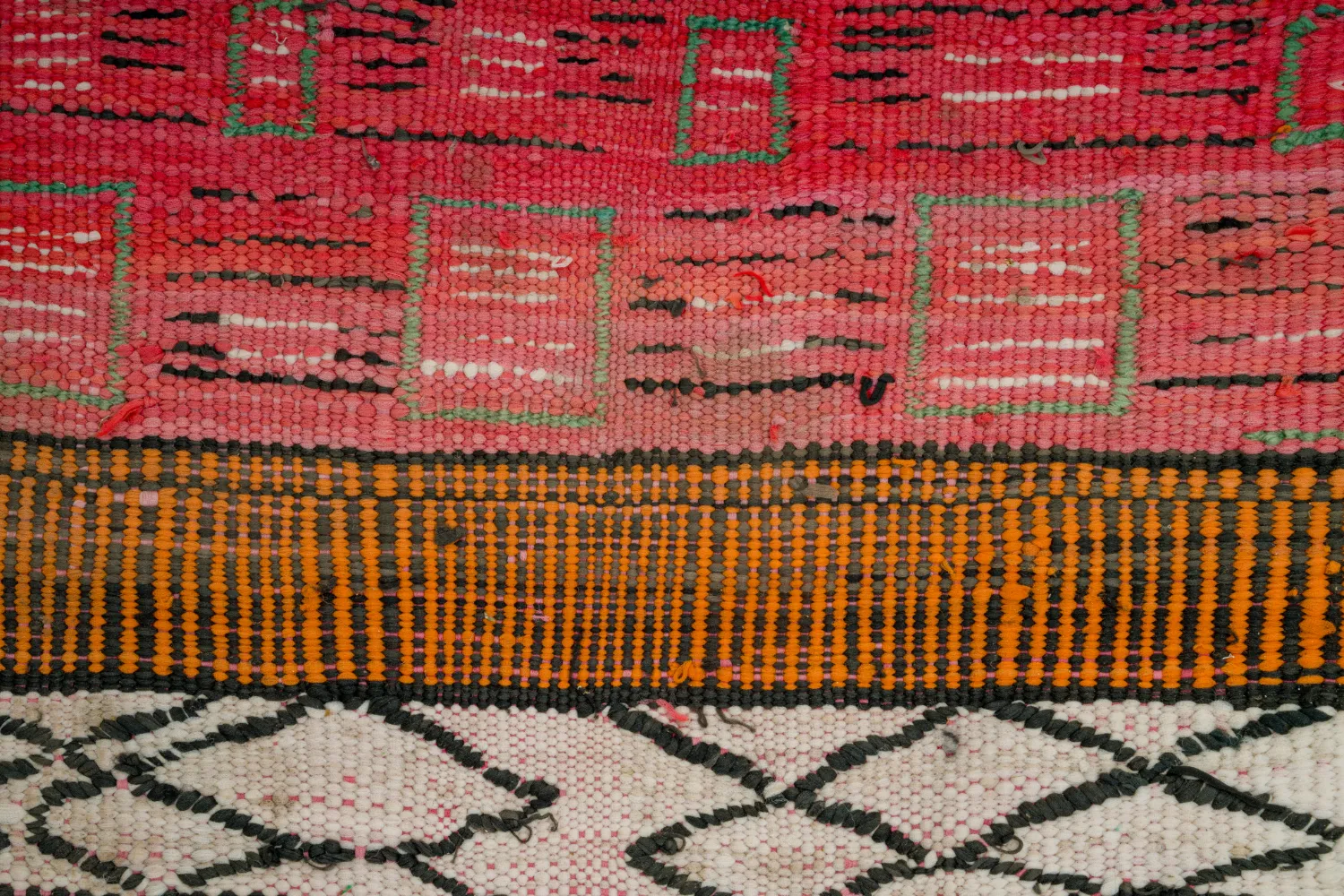 Alfombra Marroquí Bereber Boucherouite 150 x 365 cm