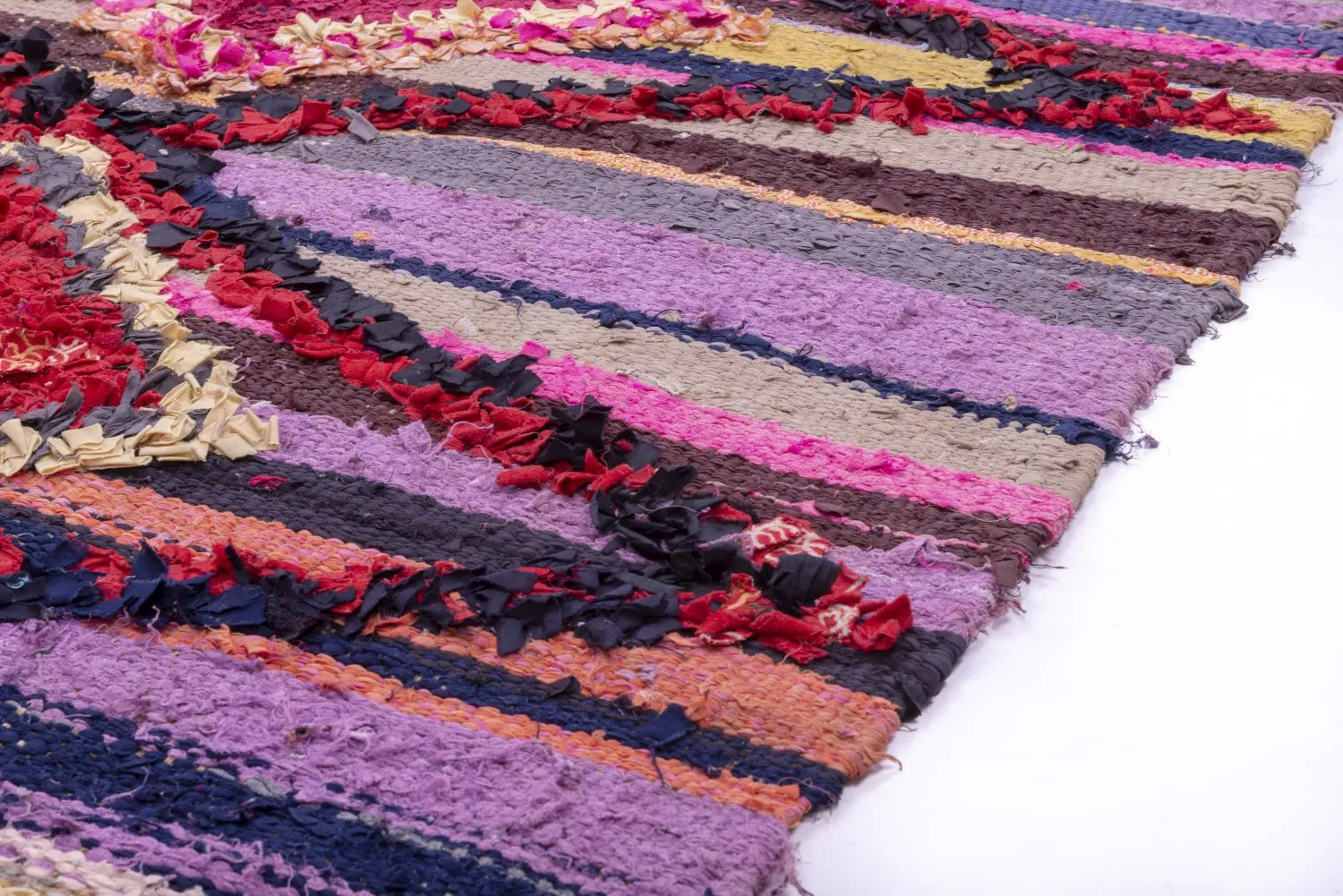 Alfombra Marroquí Bereber Boucherouite 210 x 130 cm