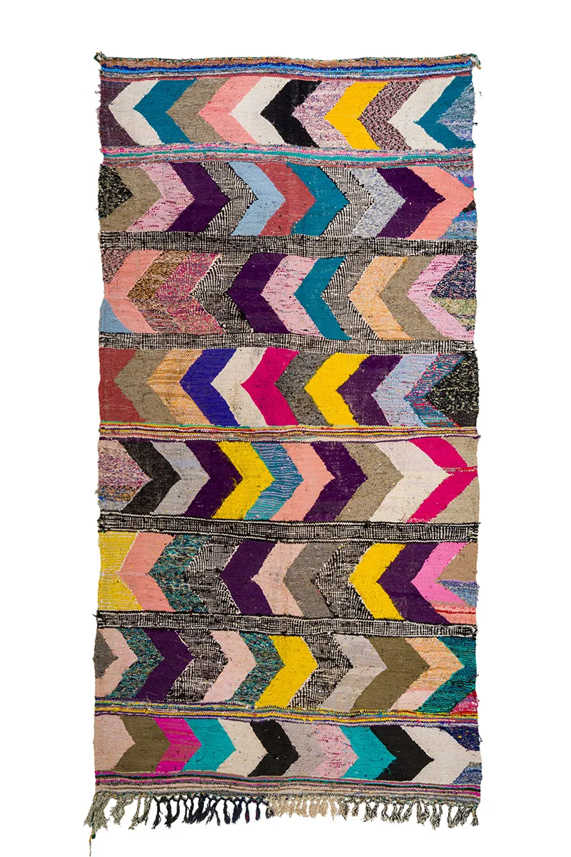 Alfombra Marroquí Bereber Boucherouite 160 x 325 cm