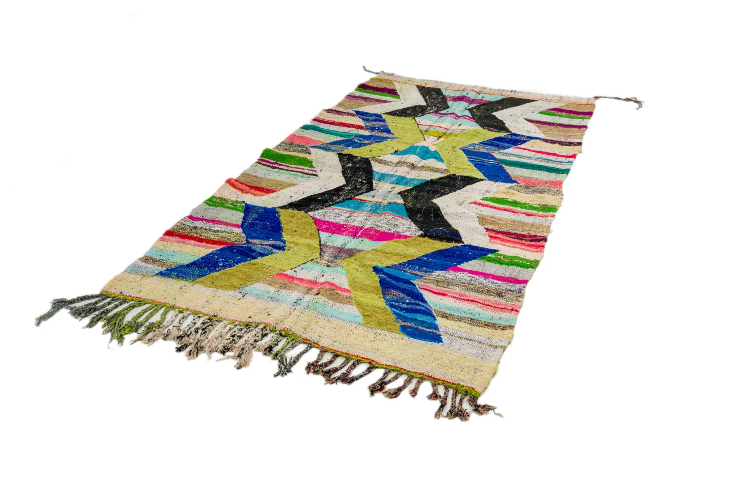 Alfombra Marroquí Bereber Boucherouite 135 x 250 cm
