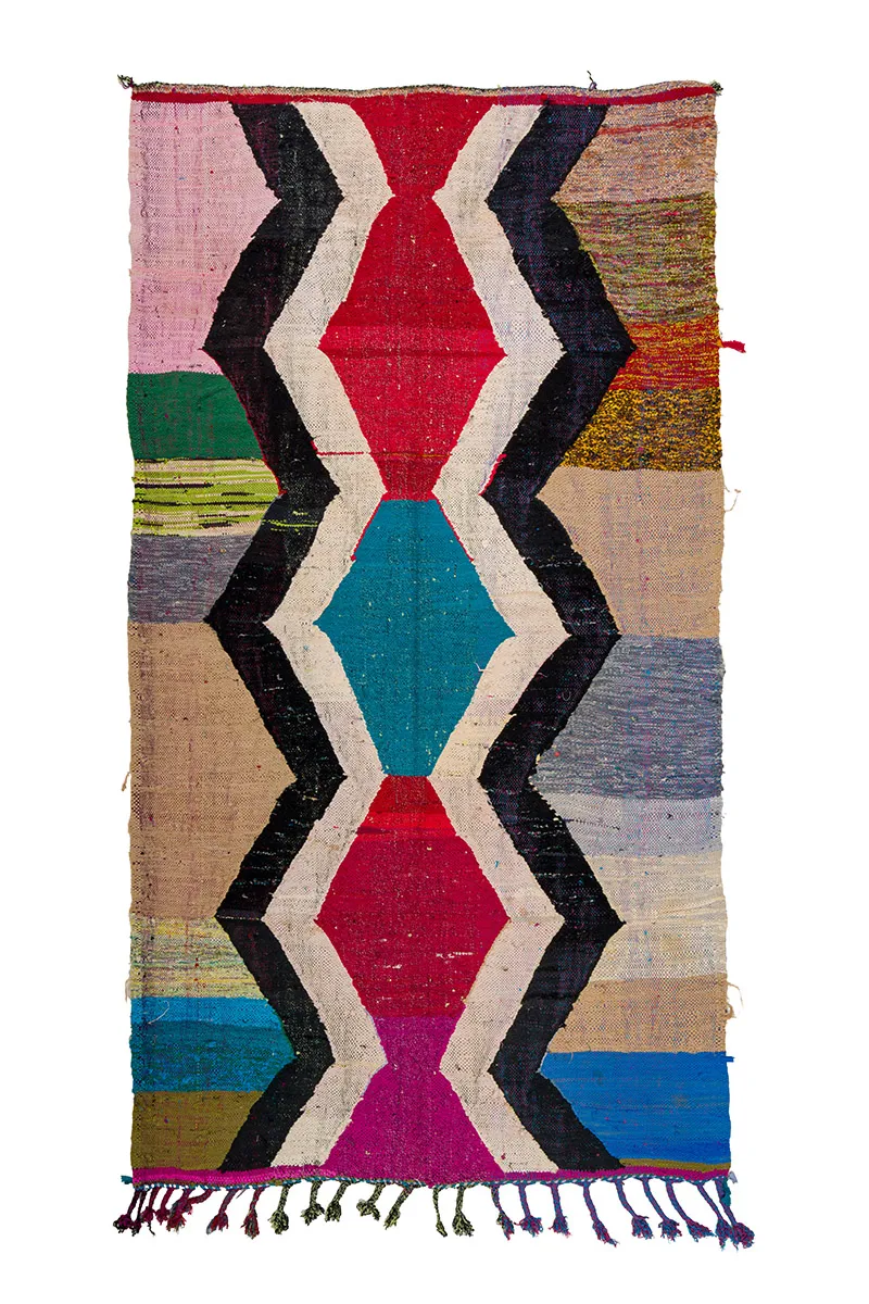 Alfombra Marroquí Bereber Boucherouite 145 x 265 cm