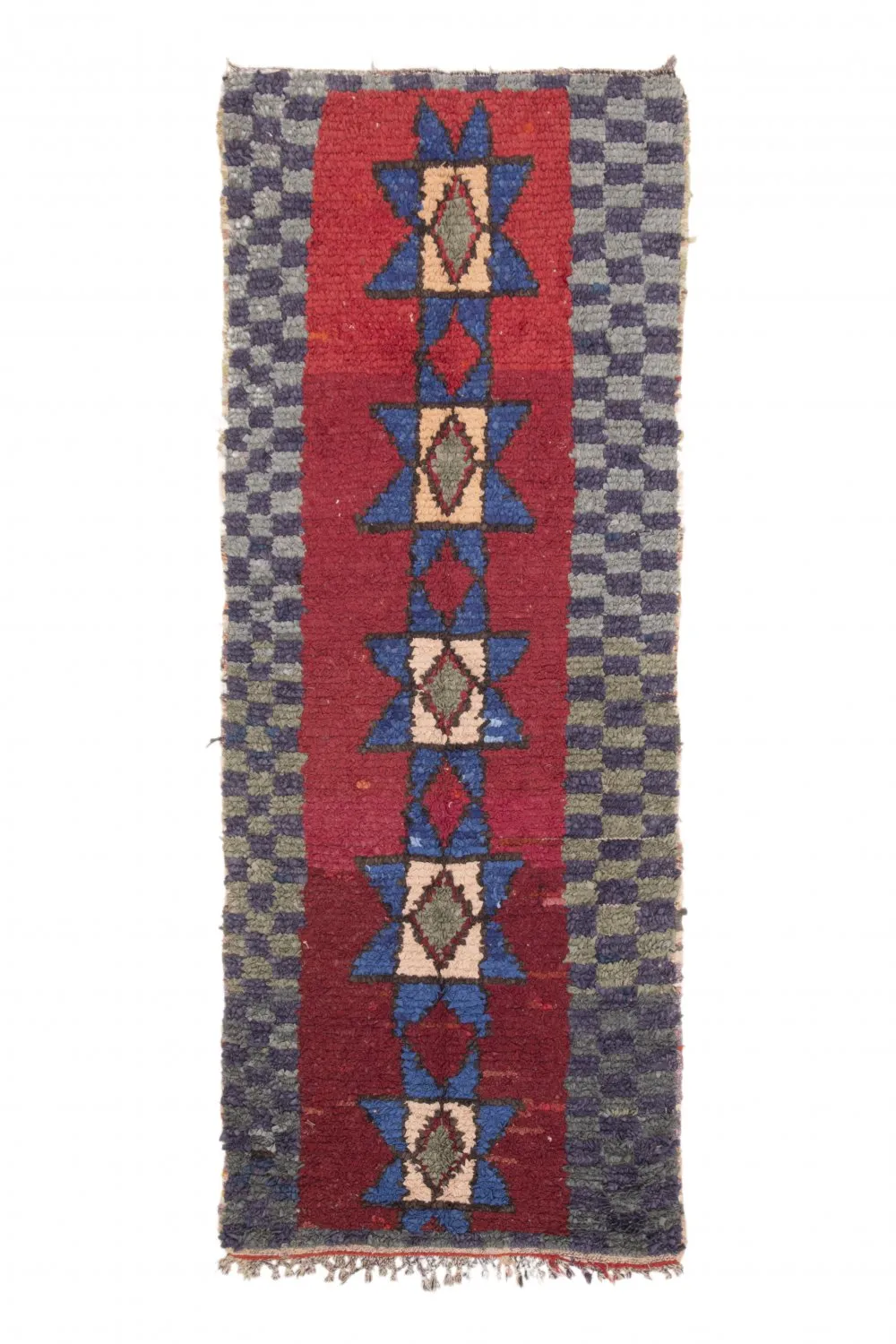 Alfombra Marroquí Bereber Boucherouite 230 x 85 cm