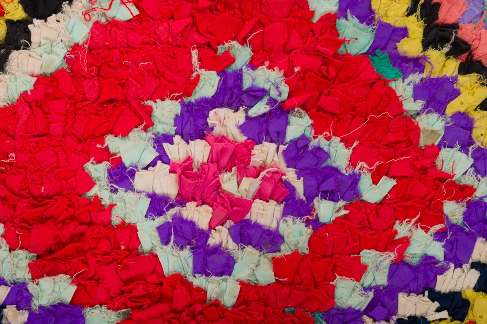 Alfombra Marroquí Bereber Boucherouite 320 x 130 cm