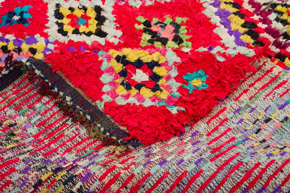 Alfombra Marroquí Bereber Boucherouite 320 x 130 cm