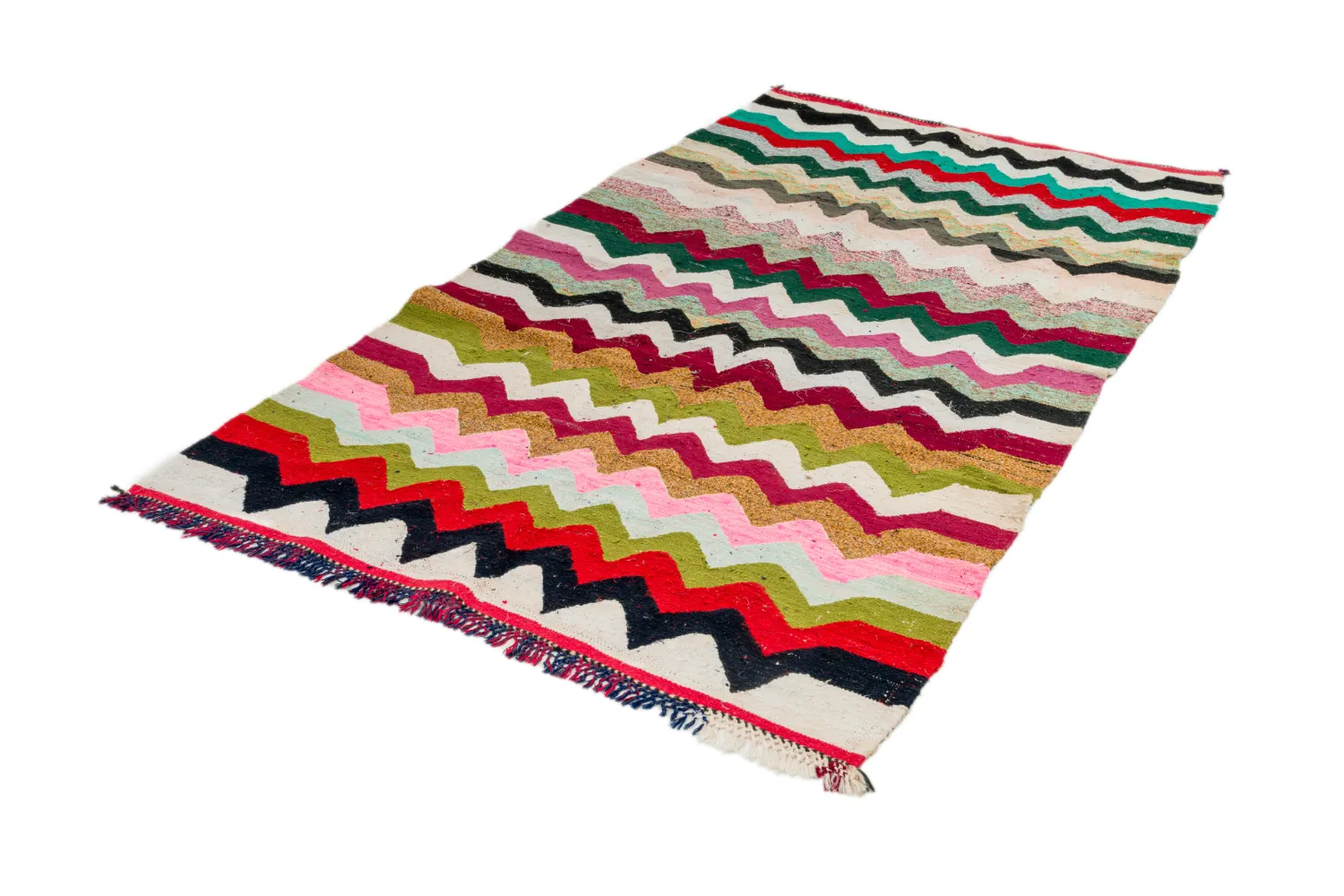 Alfombra Marroquí Bereber Boucherouite 120 x 235 cm