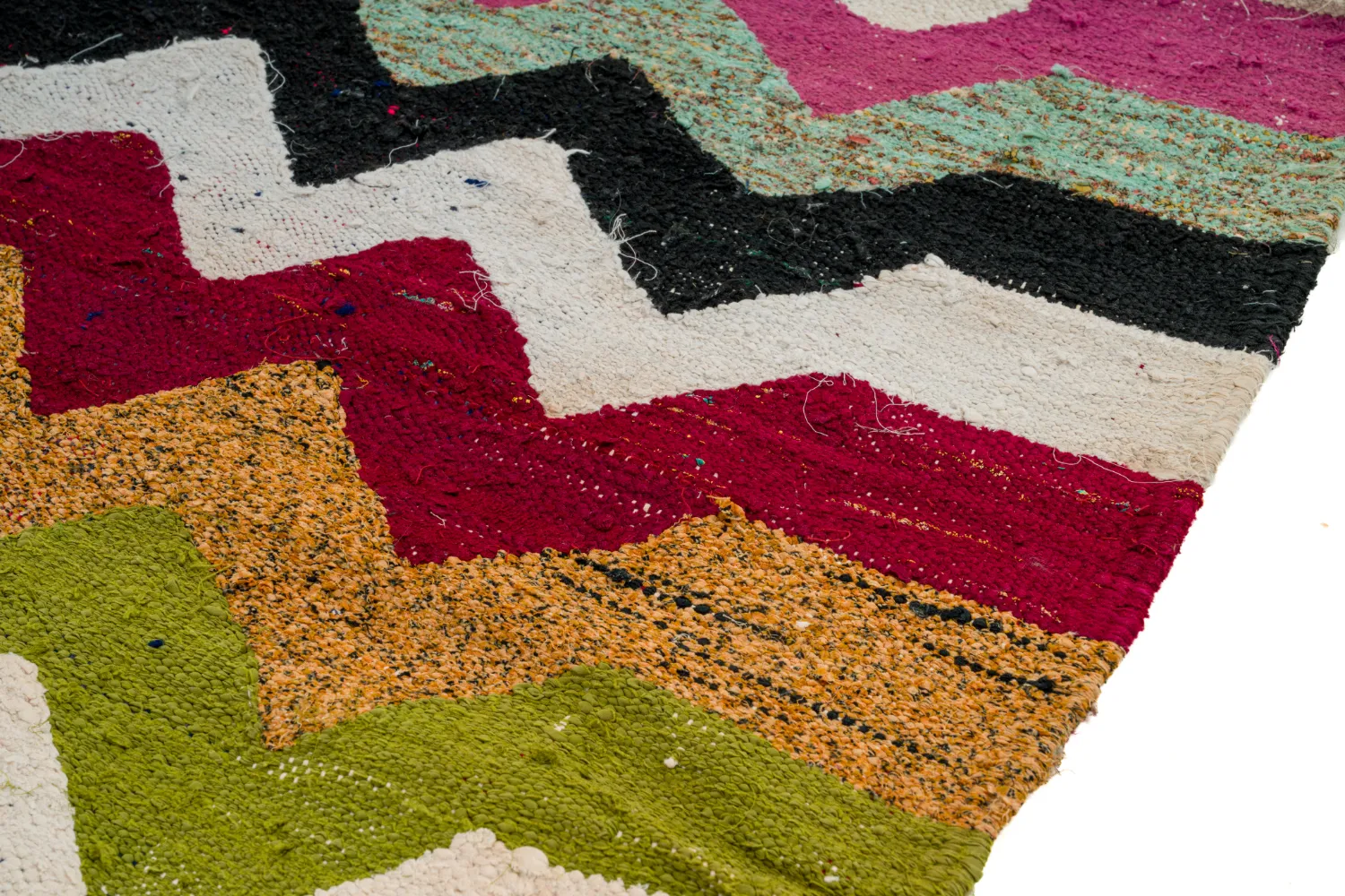 Alfombra Marroquí Bereber Boucherouite 120 x 235 cm