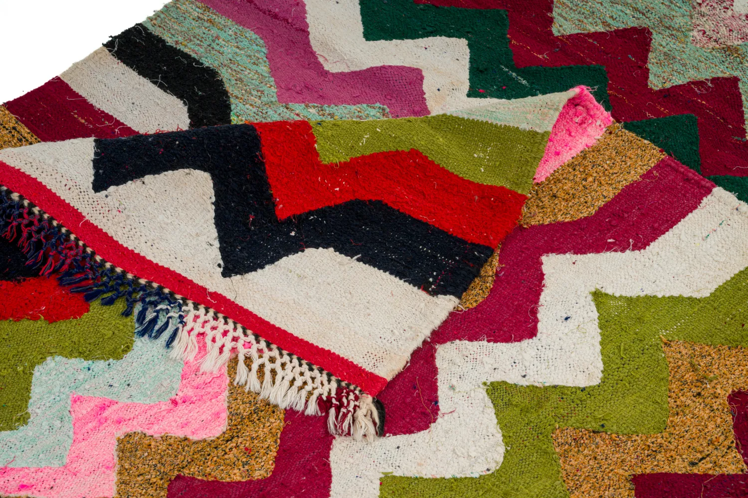 Alfombra Marroquí Bereber Boucherouite 120 x 235 cm